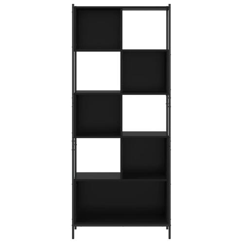 Bogreol 72x28x172 cm konstrueret træ sort