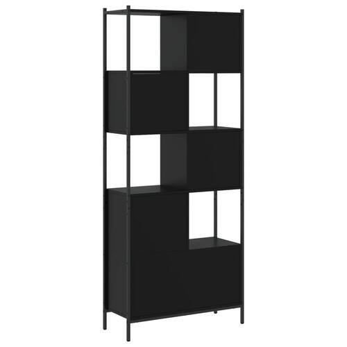 Bogreol 72x28x172 cm konstrueret træ sort