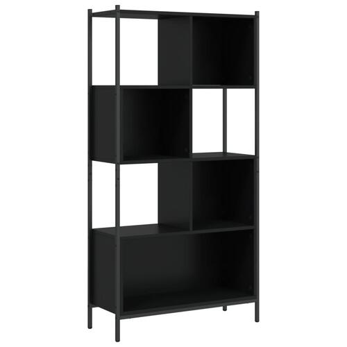 Bogreol 72x28x172 cm konstrueret træ sort