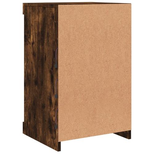Skænk med LED-lys 41x37x67 cm røget egetræsfarve