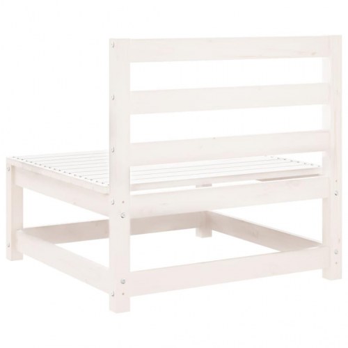 Sofamodul til havesofa 70×70×67 cm uden armlæn - massivt fyr, hvid