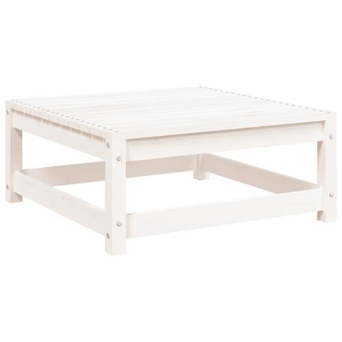 Haveskammel 70x70x30 cm massivt fyrretræ hvid