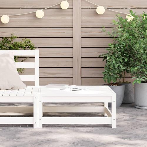 Haveskammel 70x70x30 cm massivt fyrretræ hvid