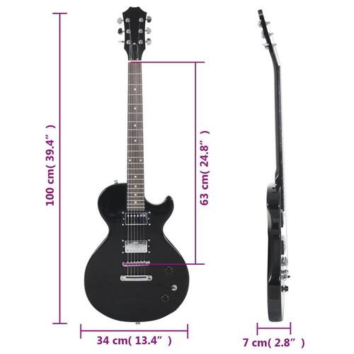 Elektrisk guitar til begyndere inkl. taske 4/4 39" sort