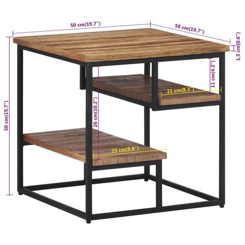 Sidebord 50x50x50 cm massivt genbrugsteak