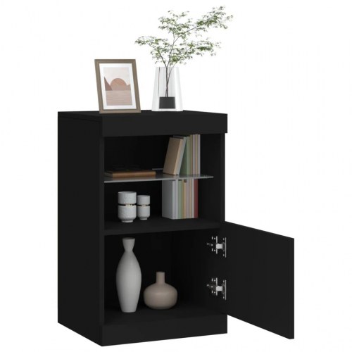 Skænk med LED-lys 41x37x67 cm sort