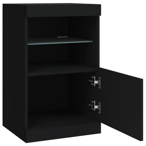 Skænk med LED-lys 41x37x67 cm sort