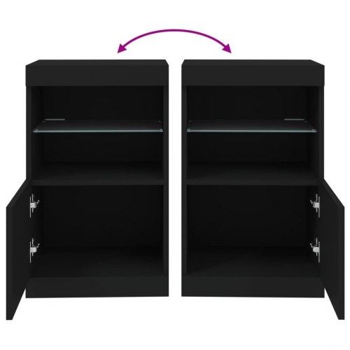Skænk med LED-lys 41x37x67 cm sort