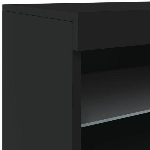 Skænk med LED-lys 41x37x67 cm sort