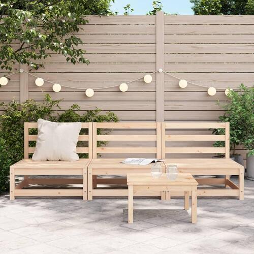 Sofamoduler 3 stk 70x70x67 cm uden armlæn massivt fyr