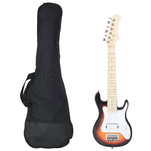 Elektrisk guitar til børn inkl. taske 3/4 30" brun og hvid