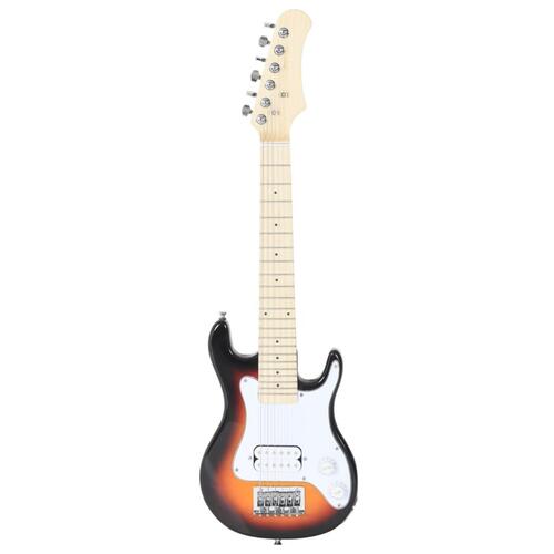 Elektrisk guitar til børn inkl. taske 3/4 30" brun og hvid