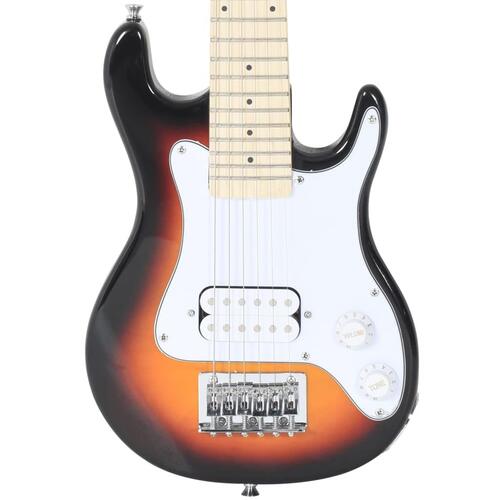 Elektrisk guitar til børn inkl. taske 3/4 30" brun og hvid