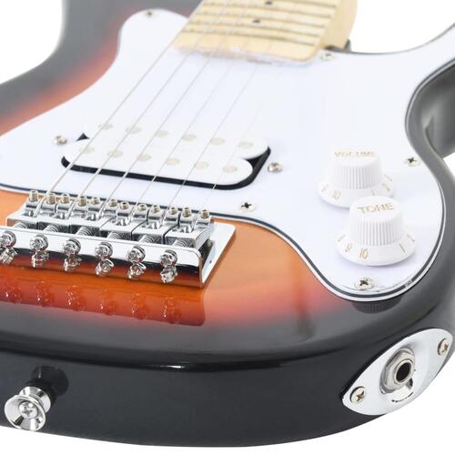 Elektrisk guitar til børn inkl. taske 3/4 30" brun og hvid
