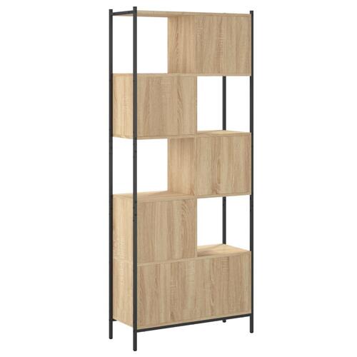 Bogreol 72x28x172 cm konstrueret træ sonoma-eg