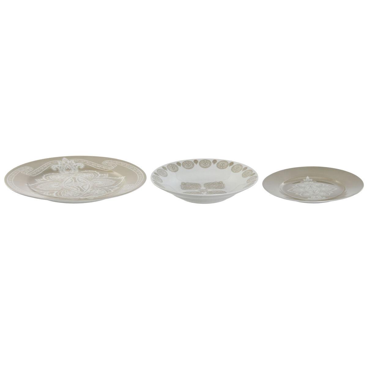 Spisestel Home ESPRIT Blå Beige Porcelæn 18 Dele 27 x 27 x 2 cm