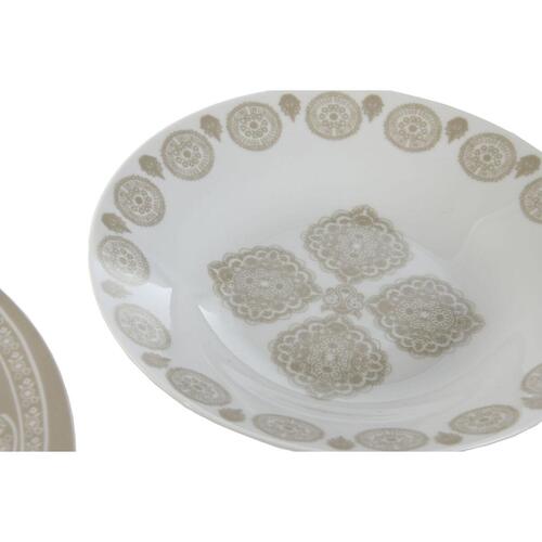 Spisestel Home ESPRIT Blå Beige Porcelæn 18 Dele 27 x 27 x 2 cm