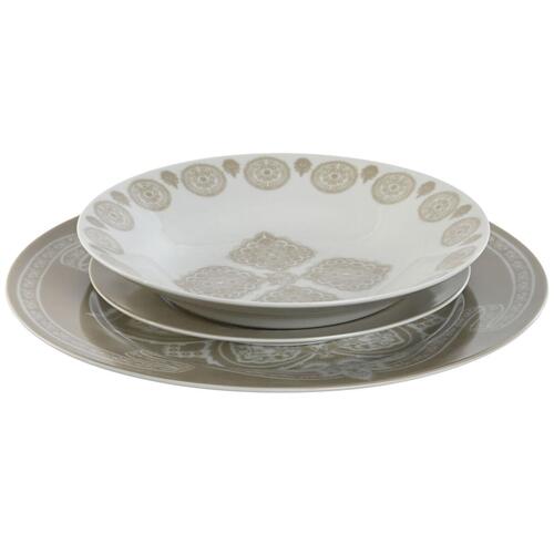 Spisestel Home ESPRIT Blå Beige Porcelæn 18 Dele 27 x 27 x 2 cm