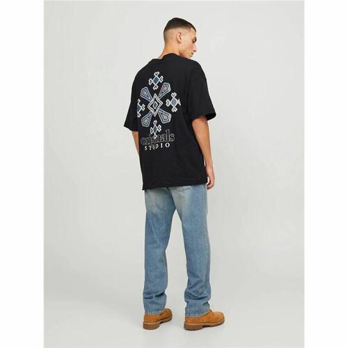 Kortærmet T-shirt til Mænd Jack & Jones bari Back Sort Mænd 2XL