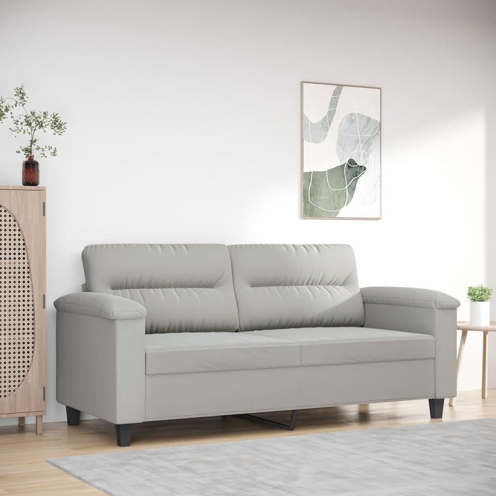 2-Personers Sofa Mikrofiberstof - 140 cm / Lysegrå