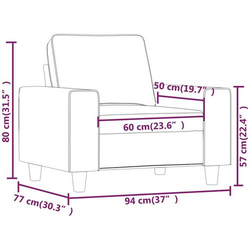 Lænestol 60 cm stof cremefarvet