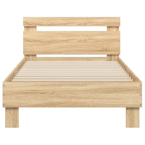 Sengeramme med sengegavl 90x200 cm - sonoma-eg, uden madras