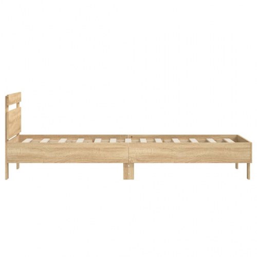 Sengeramme med sengegavl 90x200 cm - sonoma-eg, uden madras