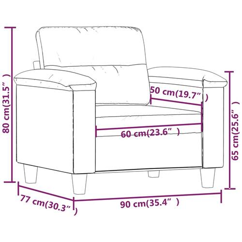 Lænestol 60 cm kunstlæder Cremefarvet