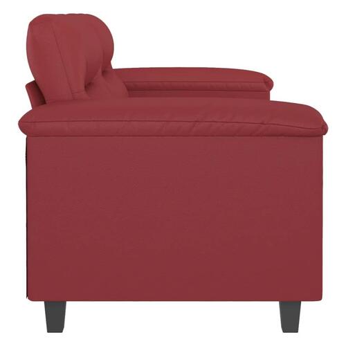 2-personers sofa 120 cm kunstlæder vinrød