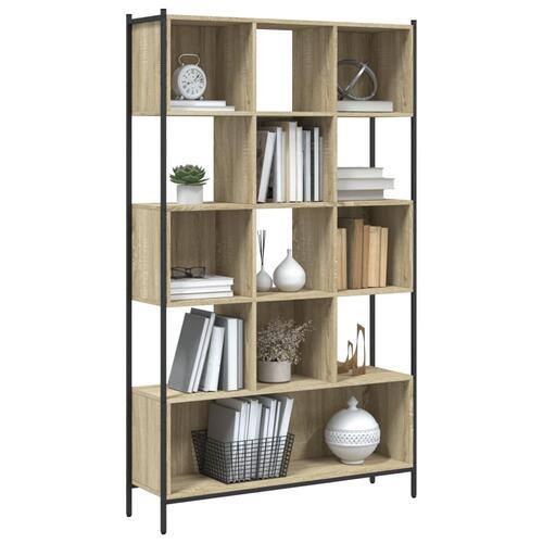 Bogreol 102x28x172 cm konstrueret træ sonoma-eg