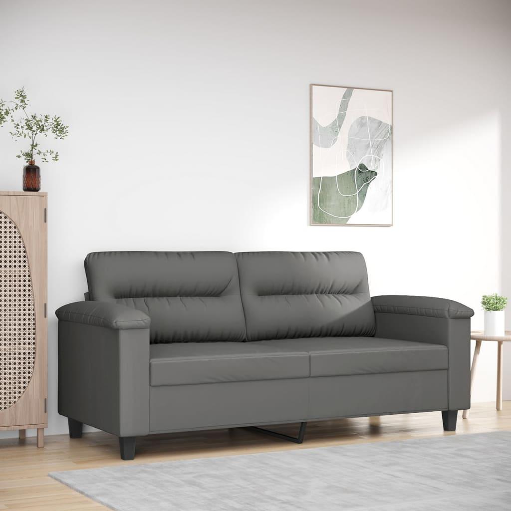 2-Personers Sofa Mikrofiberstof - 140 cm / Mørkegrå