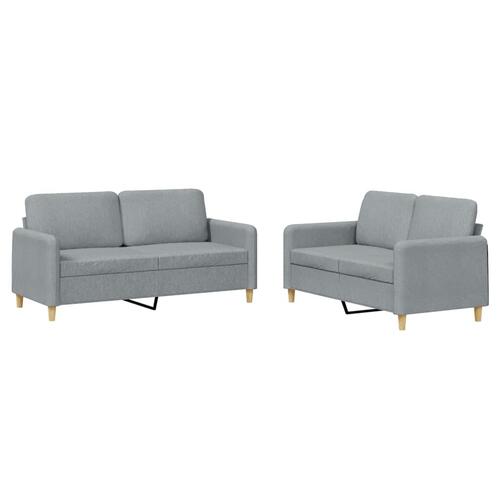 2 personers sofa med hynder stof lysegrå