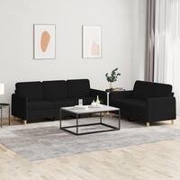 2 personers sofa med hynder stof sort