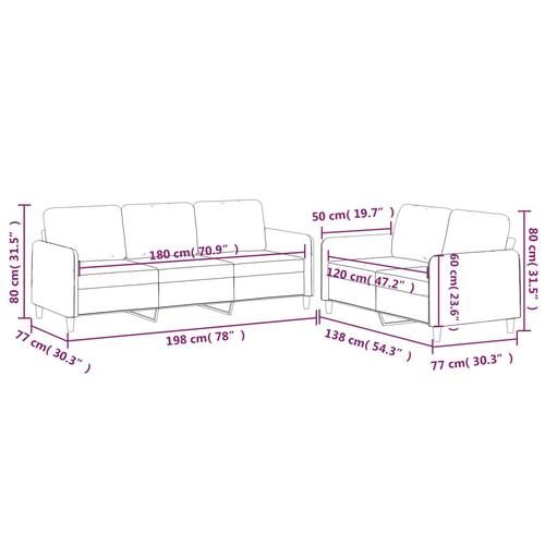 2 personers sofa med hynder stof sort