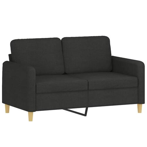2 personers sofa med hynder stof sort