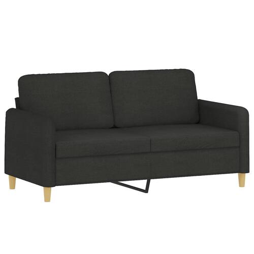 2 personers sofa med hynder stof sort
