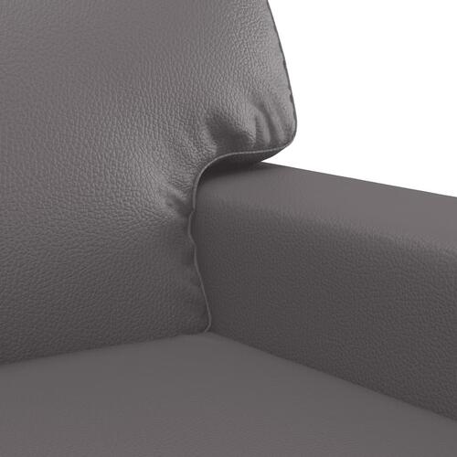 2 personers sofa med puder kunstlæder grå