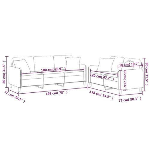 2 personers sofa med puder stof sort
