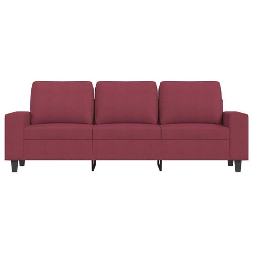 3-personers sofa 180 cm stof vinrød