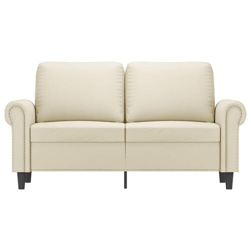 2-personers sofa 120 cm kunstlæder cremefarvet
