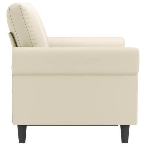2-personers sofa 120 cm kunstlæder cremefarvet