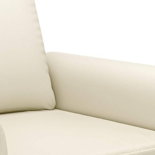 2-personers sofa 120 cm kunstlæder cremefarvet