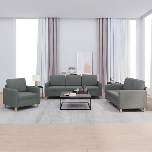 3 personers sofa med hynder stof mørkegrå