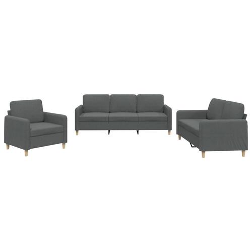 3 personers sofa med hynder stof mørkegrå