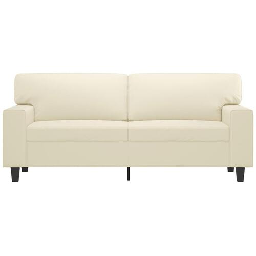 2-personers sofa 140 cm kunstlæder cremefarvet