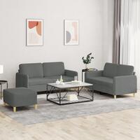 3 personers sofa med hynder stof mørkegrå