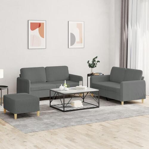 3 personers sofa med hynder stof mørkegrå