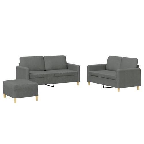 3 personers sofa med hynder stof mørkegrå