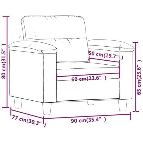 Lænestol 60 cm kunstlæder grå
