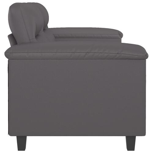 2-personers sofa 120 cm kunstlæder grå